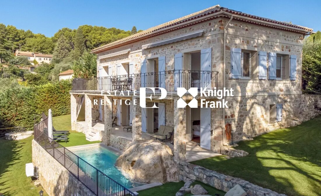 MOUGINS :  Renovated Stone Bastide with Sea Views