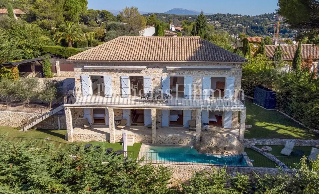 MOUGINS :  Renovated Stone Bastide with Sea Views