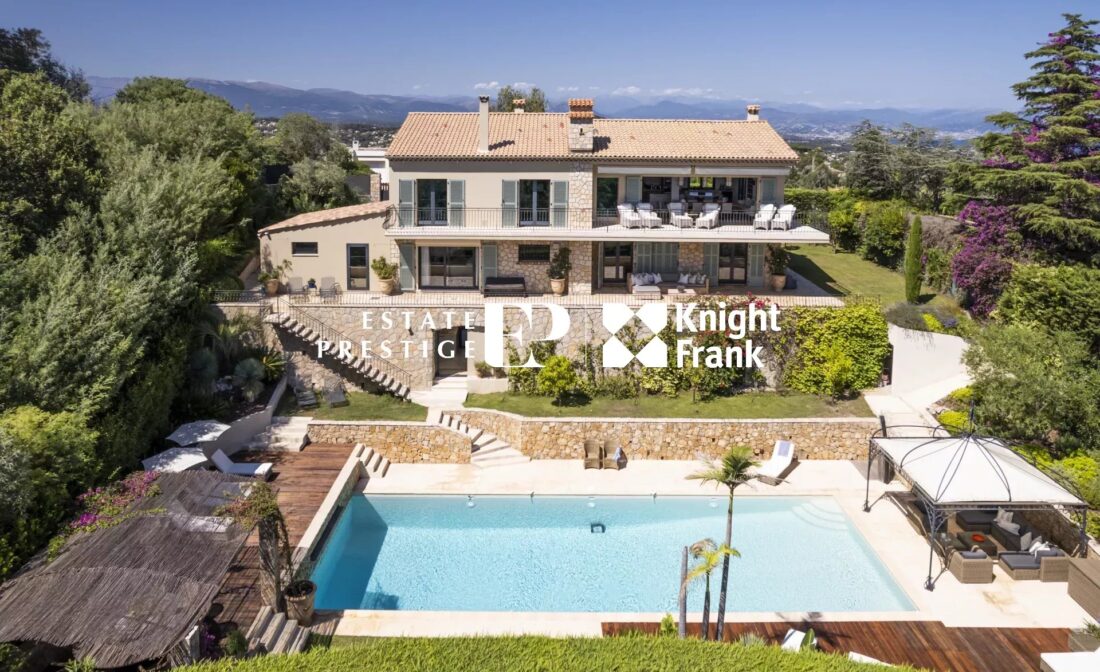 SUPER CANNES – Provençal villa with panoramic sea view, swimming pool and separate flat