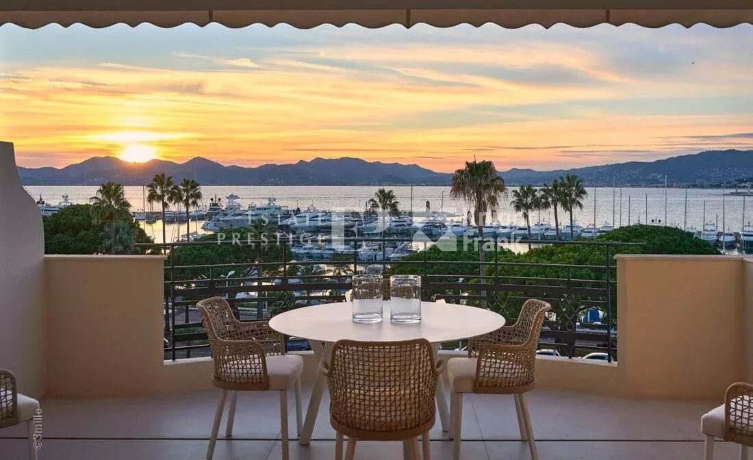CANNES CROISETTE – 4-room top-floor apartment with panoramic sea view