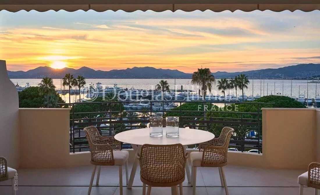 CANNES CROISETTE – 4-room top-floor apartment with panoramic sea view