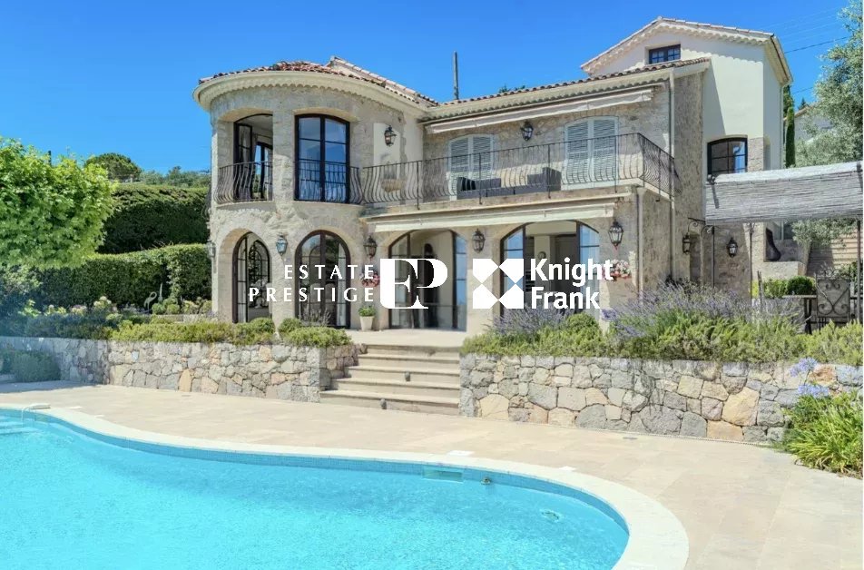MOUGINS – Elegant Five Bedroom Stone Villa with Spectacular Sea Views